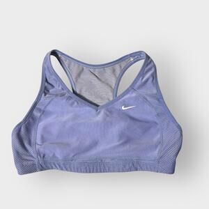 Nike Purple Dri-FIT Racerback Mesh Sports Bra Padded‎ Athletic Support Medium